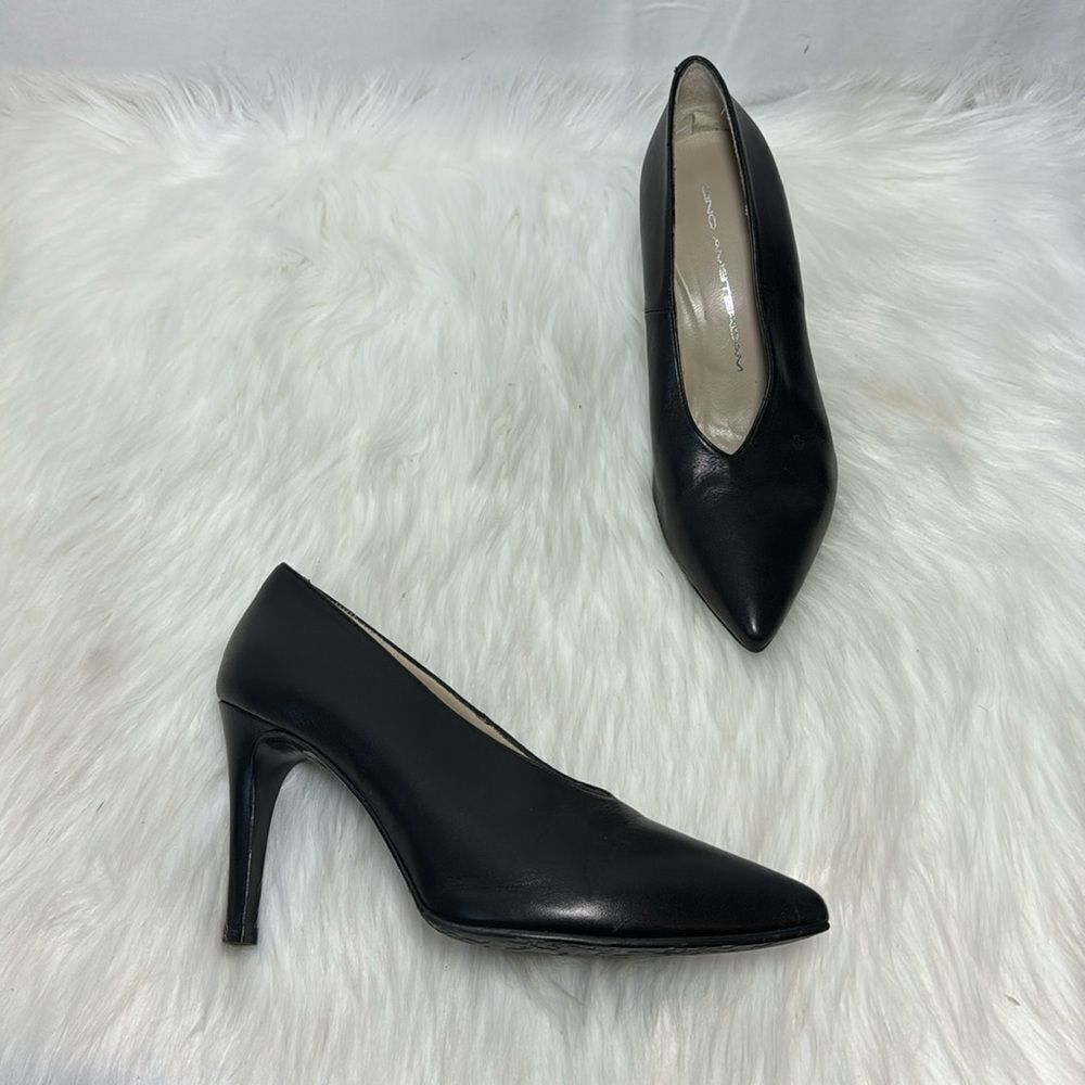 Cinq Amsterdam Black Kid Leather Heels S 36/US 5.5